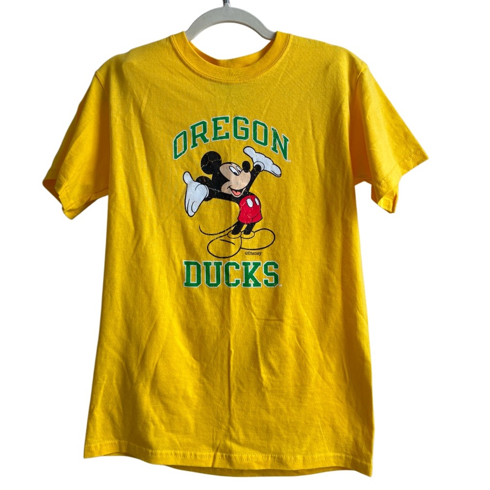 Disney - Unisex Oregon Ducks Mickey Mouse Disney T-Shirt - Size Small -‎ Yellow